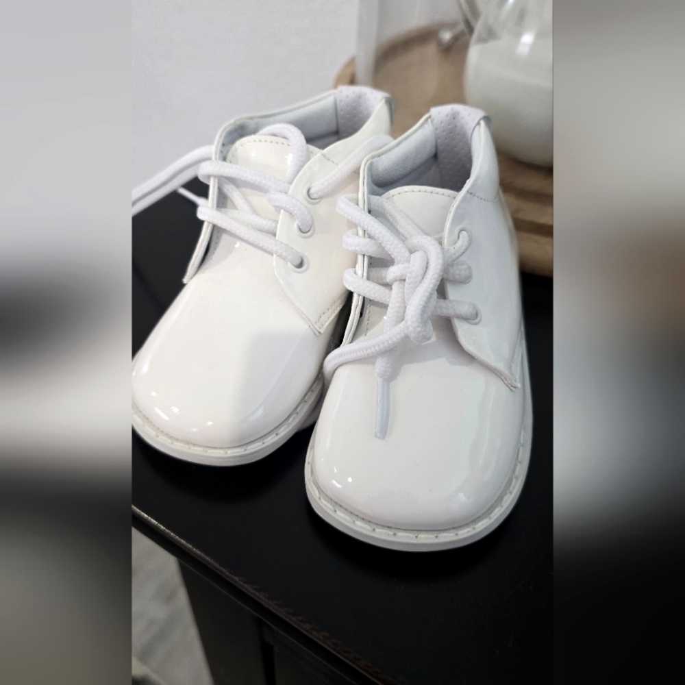 Patent White Spanish Style Boys Booties